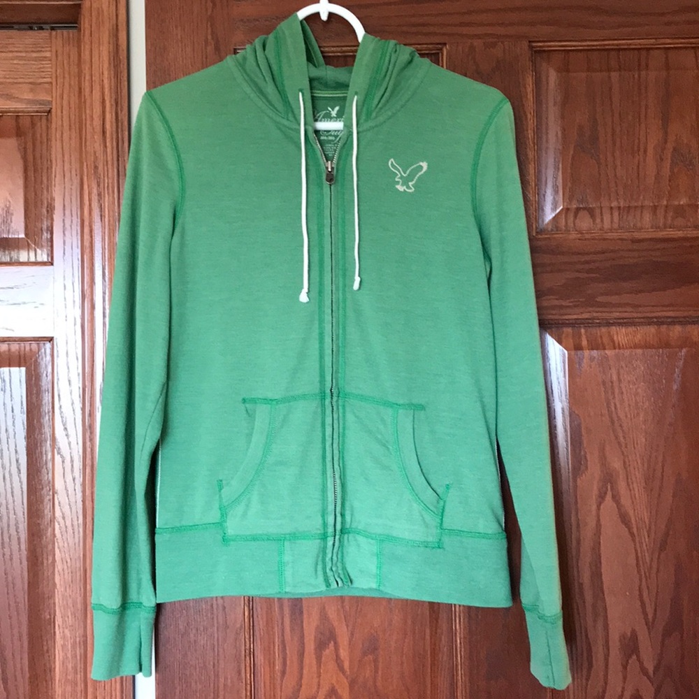 AE | green zip hoodie